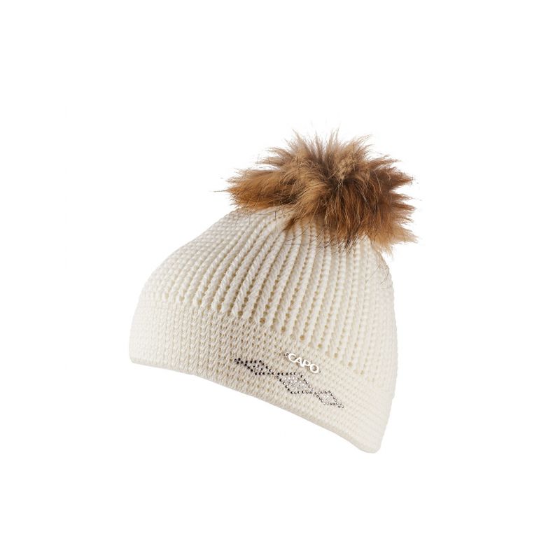 CAPO Čepice Beanie with strass  Pompon - 1